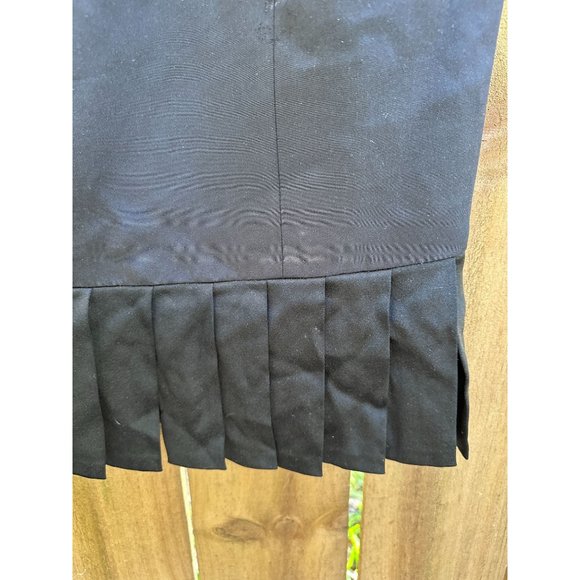 ROLAND NIVELAIS Black SILK LBD Flutter Hem COCKTAIL DRESS sz 10 - Picture 3 of 6